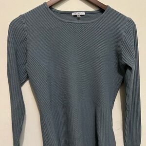 Milano Blue Ribbed Knit Top